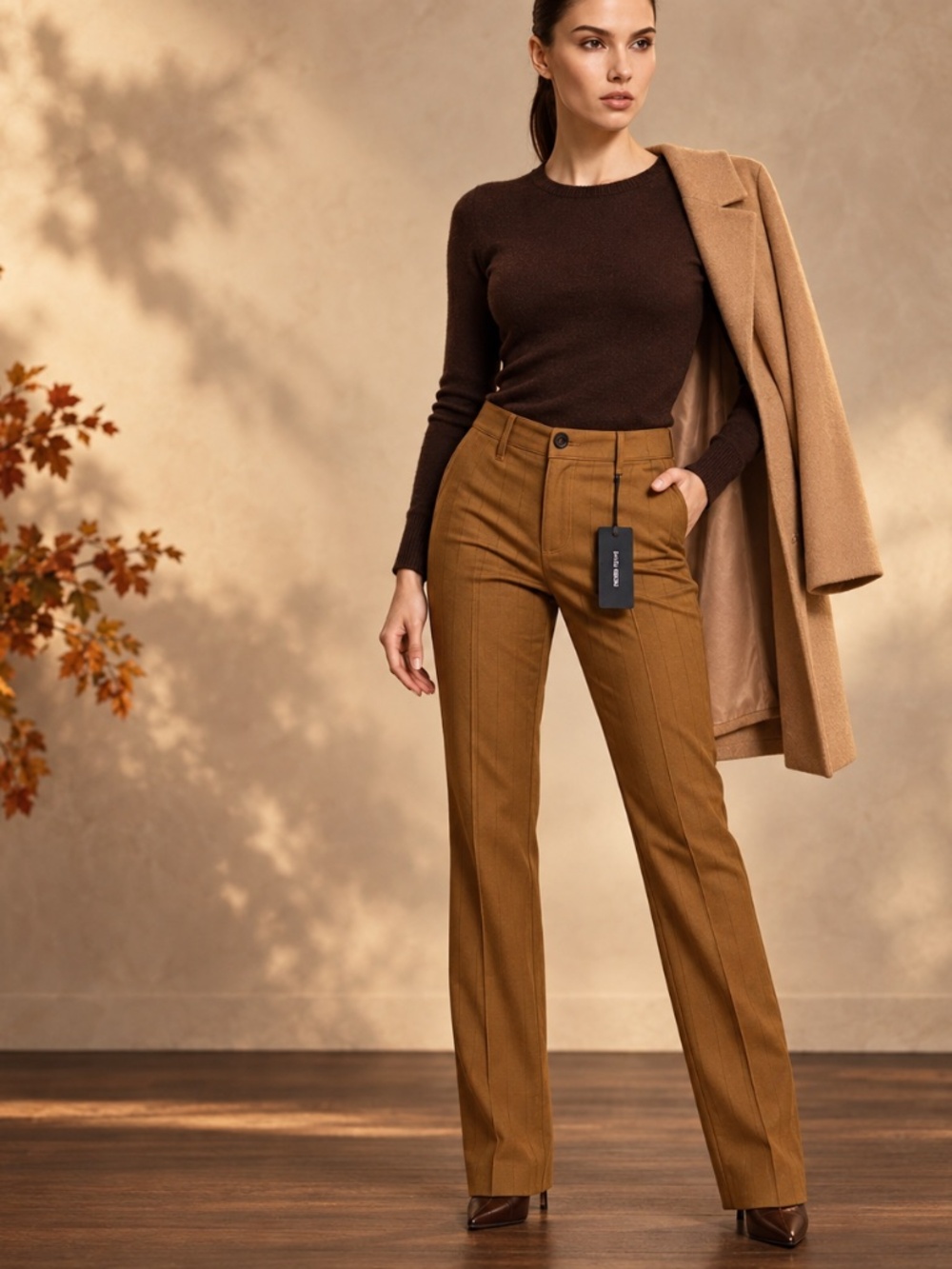 🆕🏷️  Dolce & Gabbana Beige Pinstripe Tailored Pants – Made in Italy 🇮🇹 – NWT